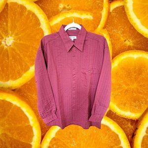PIERRE‎ Cardin Button Up Red Striped Shirt Size Medium 15 - 15 1/2